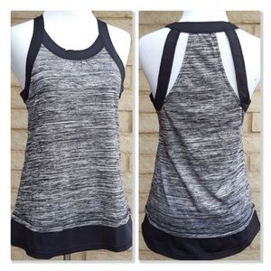 Head Space Dye Racerback Cut-Out Workout Top